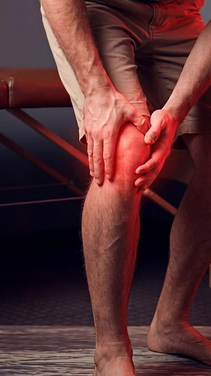 Representative image: a man holds his painful knee.